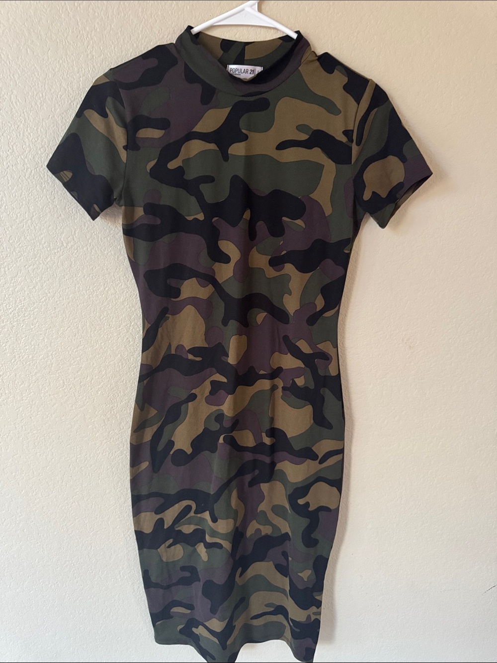 Bodycon Camo Dress - Olive Green